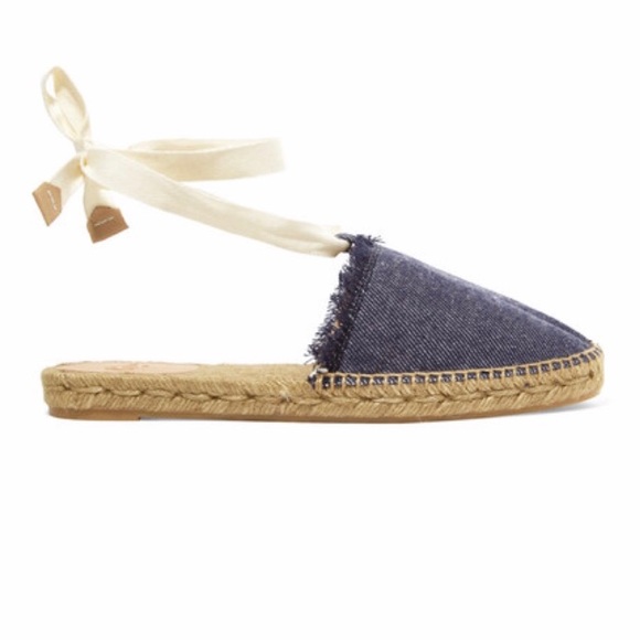 New Castañer Kayla denim espadrille ankle ties - Picture 2 of 4